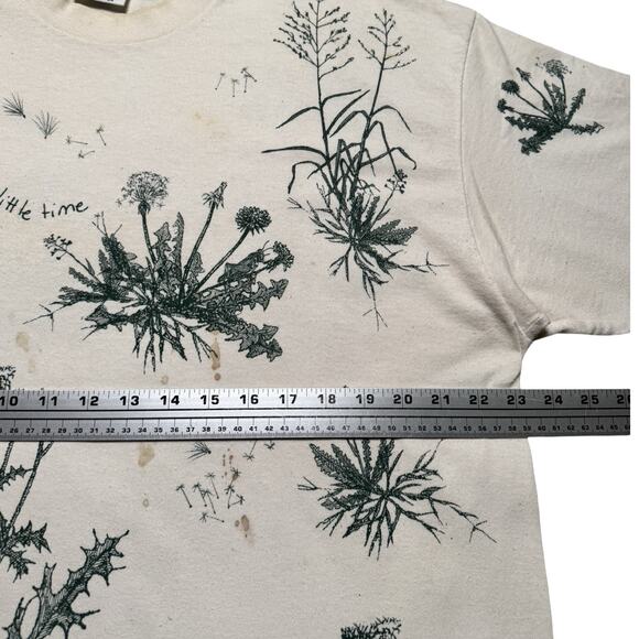 Vintage Botany Weed Plant Shirt Mens XL Distressed Flaws White AOP T Shirt - Picture 5 of 7